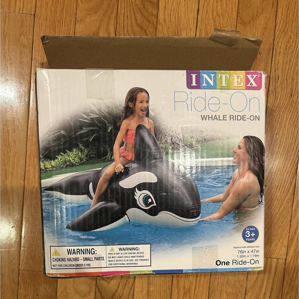 Intex Wet Set 2016 Inflatable Float Whale Ride-On Orca 76" x‎ 47" NEW Pool Toy